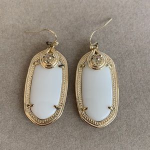 White and gold Kendra Scott gold and white earrings